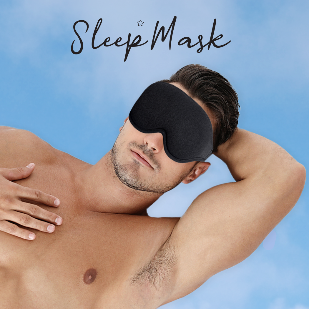 Sleep Eye Mask for Deep Sleep - Blocks 99.9% Light - Memory 3D Foam Blackout Sleep Mask for Optimal Comfort - Perfect for Travel / Black