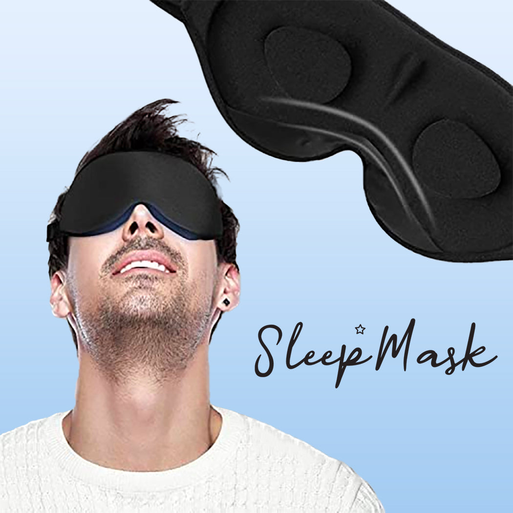 Sleep Eye Mask for Deep Sleep - Blocks 99.9% Light - Memory 3D Foam Blackout Sleep Mask for Optimal Comfort - Perfect for Travel / Black