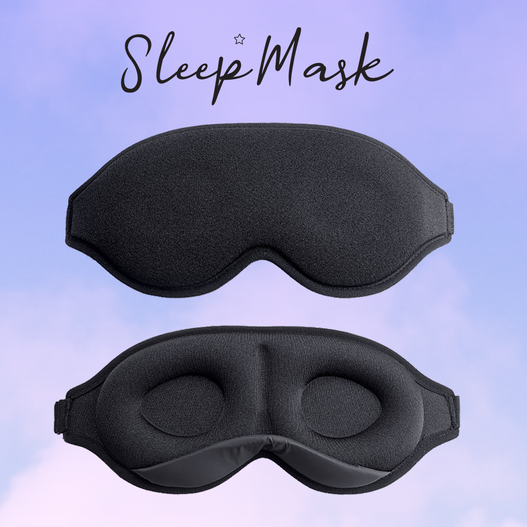 Sleep Eye Mask for Deep Sleep - Blocks 99.9% Light - Memory 3D Foam Blackout Sleep Mask for Optimal Comfort - Perfect for Travel / Black