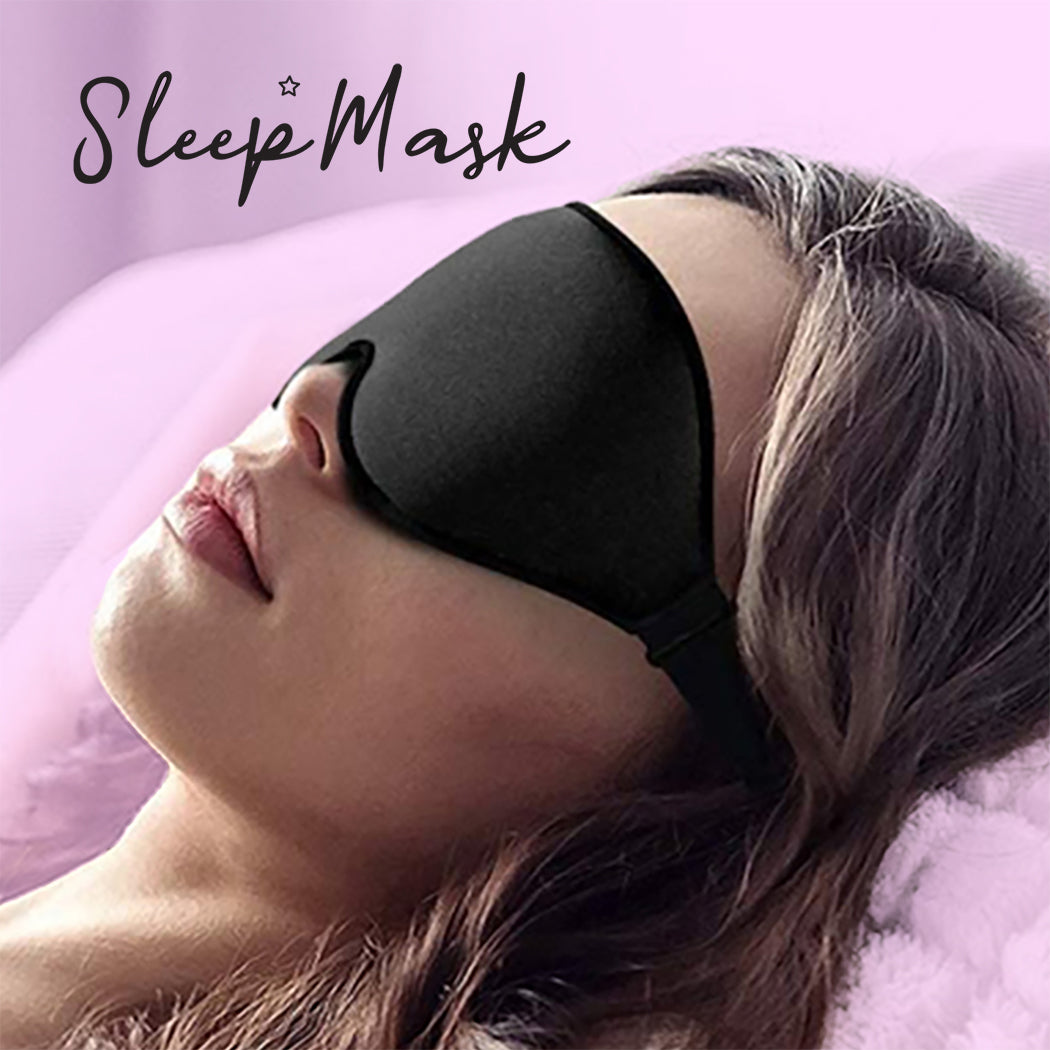 Sleep Eye Mask for Deep Sleep - Blocks 99.9% Light - Memory 3D Foam Blackout Sleep Mask for Optimal Comfort - Perfect for Travel / Black